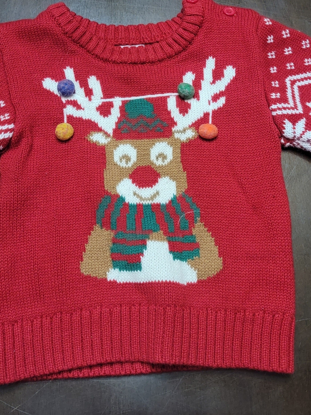 Holiday Time Red Knit Baby Sweater
